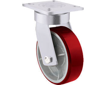 1000kg Rated Heavy Duty Urethane Castor - 200mm - Swivel Plate