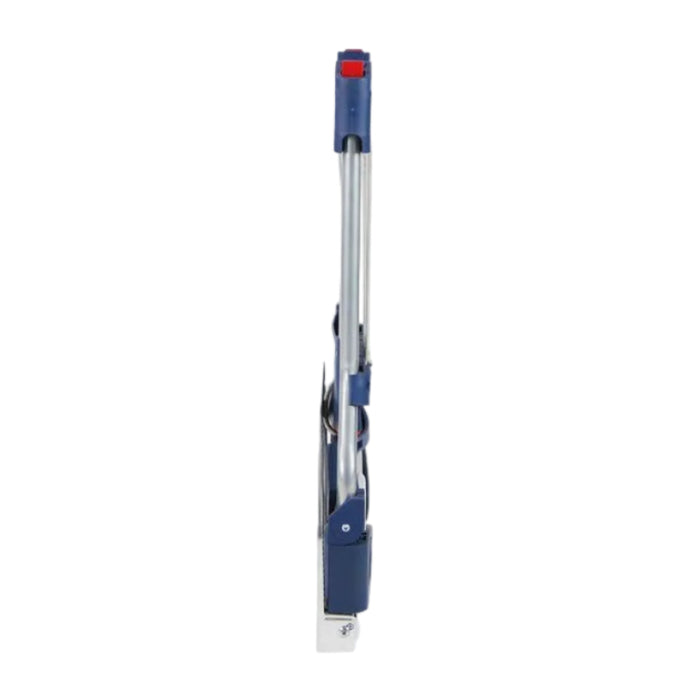 Blue and silver telescopic pole on a white background