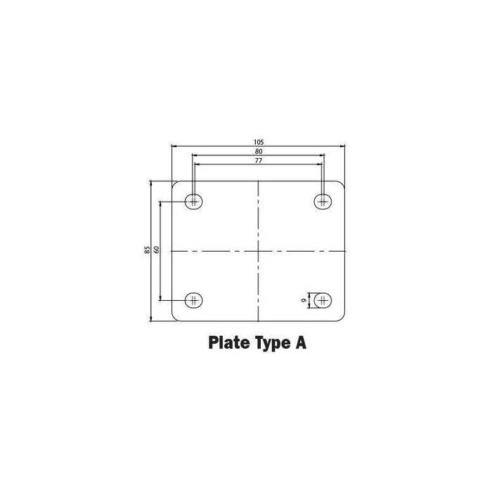 150kg Rated Urethane Castor - 100mm - Swivel Brake
