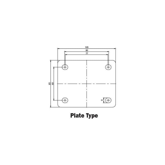180kg Rated White Nylon Castor - 80mm - Swivel With Brake