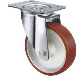 190kg Rated Urethane Castor - 125mm - Swivel Plate