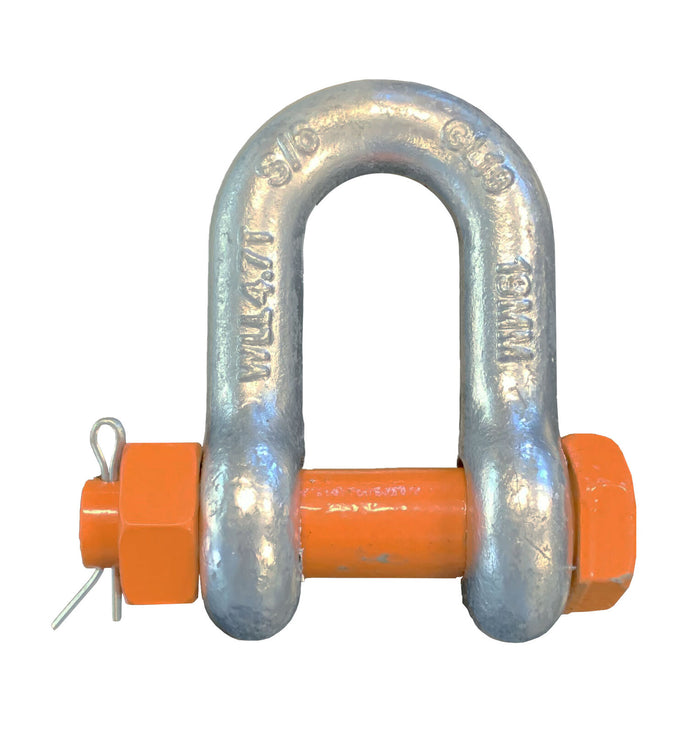 19mm - Grade S Alloy Steel Safety Pin Dee Shackles - 4700kg Rated