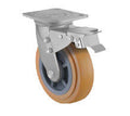 250kg Rated Urethane On Nylon Castor- 125mm -Swivel With Brake