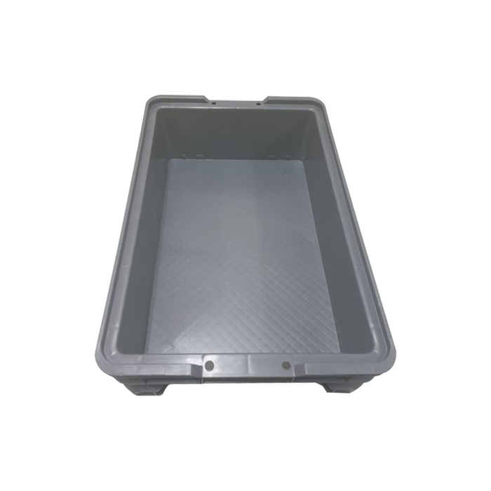 25L Plastic Crate Solid Base Auto - Grey