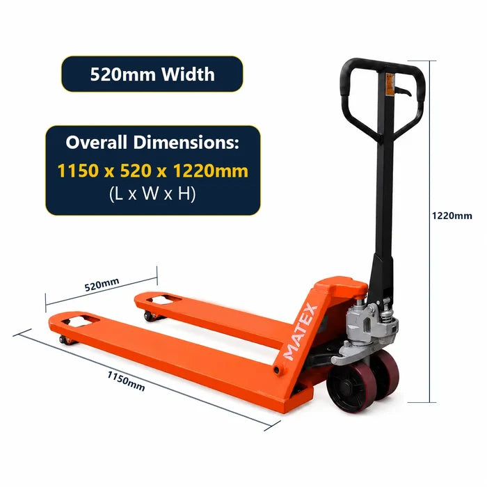 2.5T Rated Pallet Jack with Three Fork Width Options