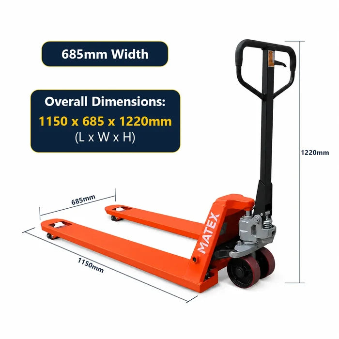 2.5T Rated Pallet Jack with Three Fork Width Options