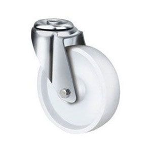 290kg Rated Stainless Steel Nylon Castor - 160mm - Bolt Hole