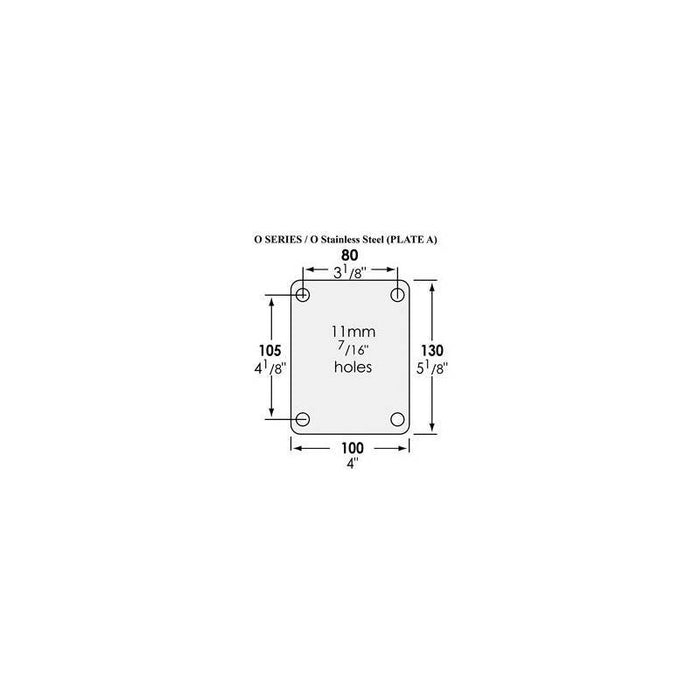 400kg Rated O Series Heavy Duty Castor - 200mm - Swivel Plate