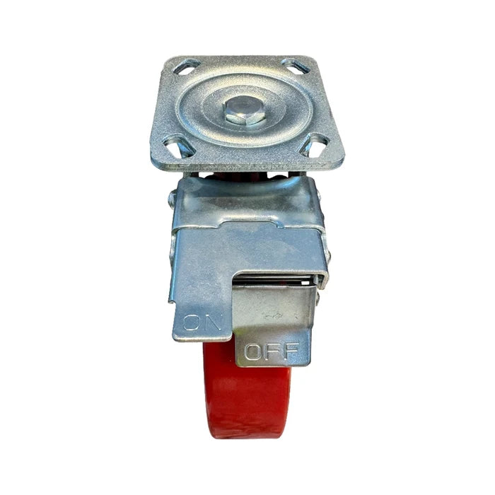 400kg Rated Urethane Castor - 200mm - Swivel With Brake