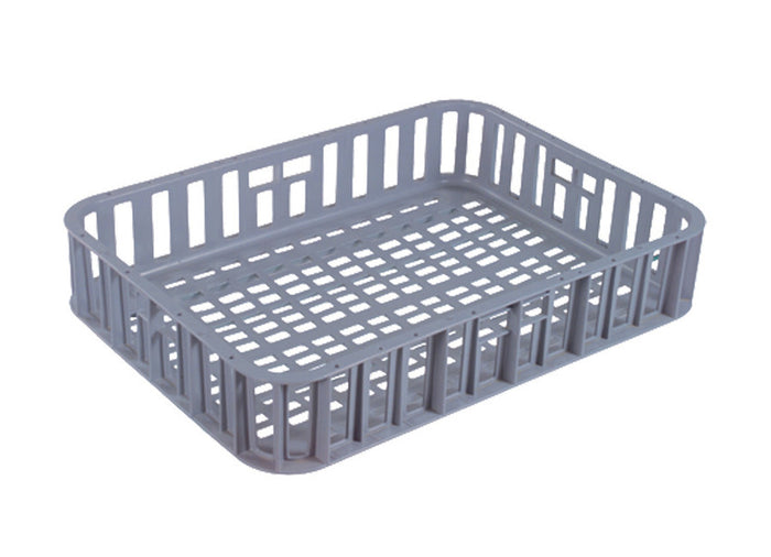44L Plastic Crate Ventilated Base Tray - Grey