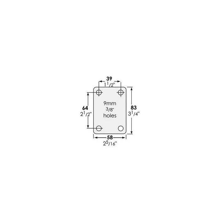 50kg Rated K Series General Duty Castor - 75mm - Swivel Plate