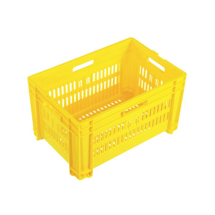 50L Plastic Crate StackingVented - Yellow