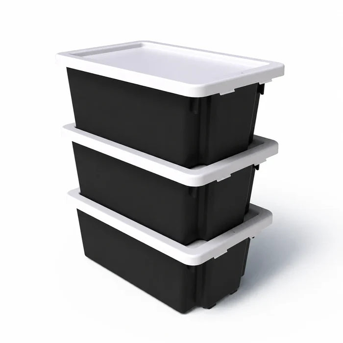 52L Black Recycled Plastic Crate Stack & Nest Container