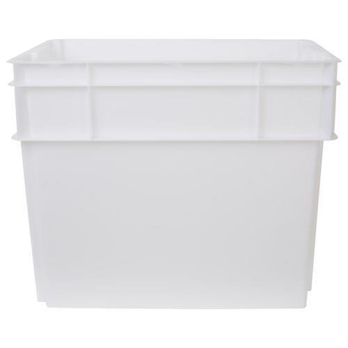 78L White Plastic Crate + Drop On Lid