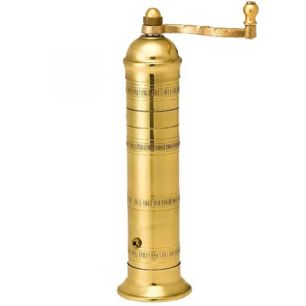 Athena Brass Pepper Mill  9" Handcrafted Grinder – front view