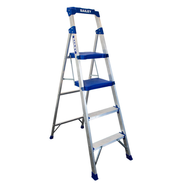 Bailey 135kg Rated Twin Aluminium Platform Ladder - TRADE LYTE