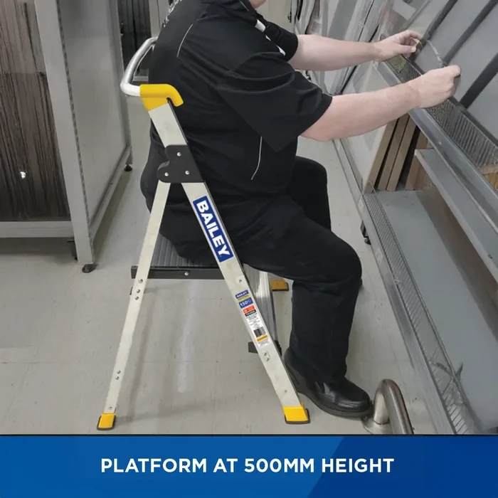 Bailey 2 Step Platform Ladder - Aluminium Extra Wide - 150kg Rated