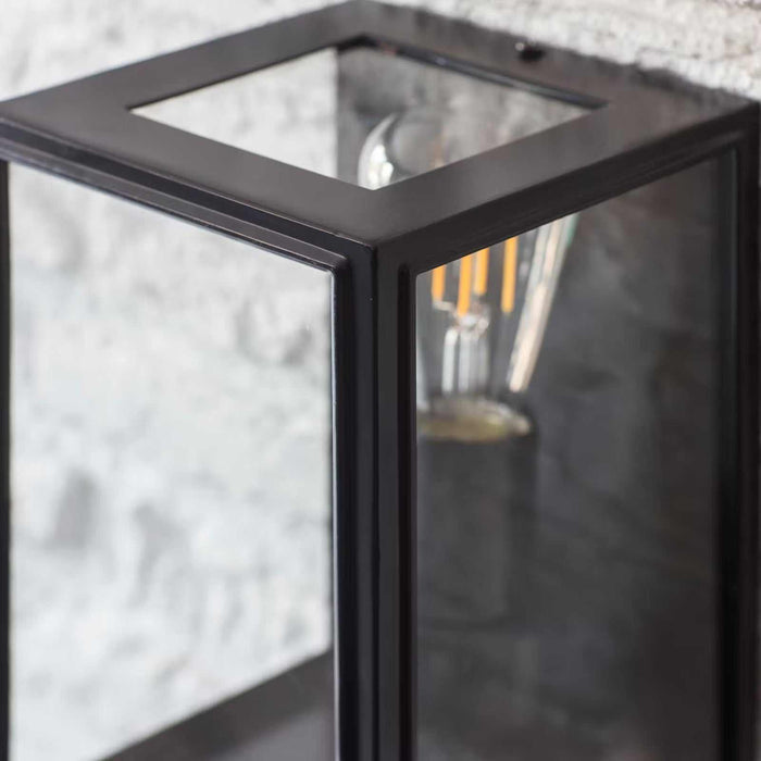 Small Belgrave Outdoor Lantern wall light with powder-coated steel and clear glass for patios and doorways