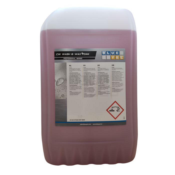 Pink container with a label on a white background