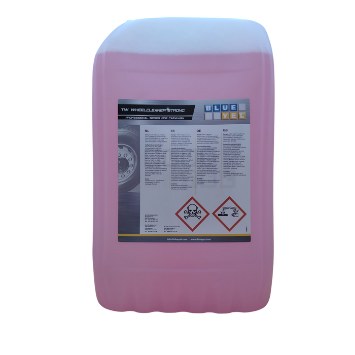 Pink container with a label on a white background