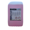 Pink container with a label on a white background