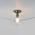 Bodium small clear glass shade flush ceiling light for compact spaces and modern interiors