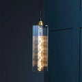 Bramley IP44 Bathroom Reeded Long Pendant Light with vintage-style glass and minimalist frame for premium bathroom lighting