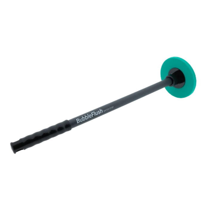 BubbleFlush Waterstop for chemical-free toilet cleaning and water level control in toilet bowls.