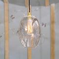 Camber Large clear handblown glass pendant light shade for modern and traditional interiors