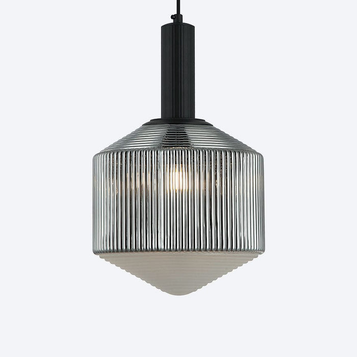 Camilla Pendant Lighting Ribbed Smoke Glass