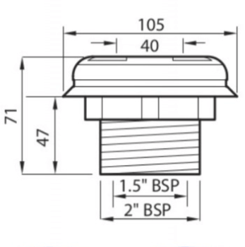 Certikin dark blue Coloured Eyeball Inlet Return - Liner SCHEMATIC H2OFUN