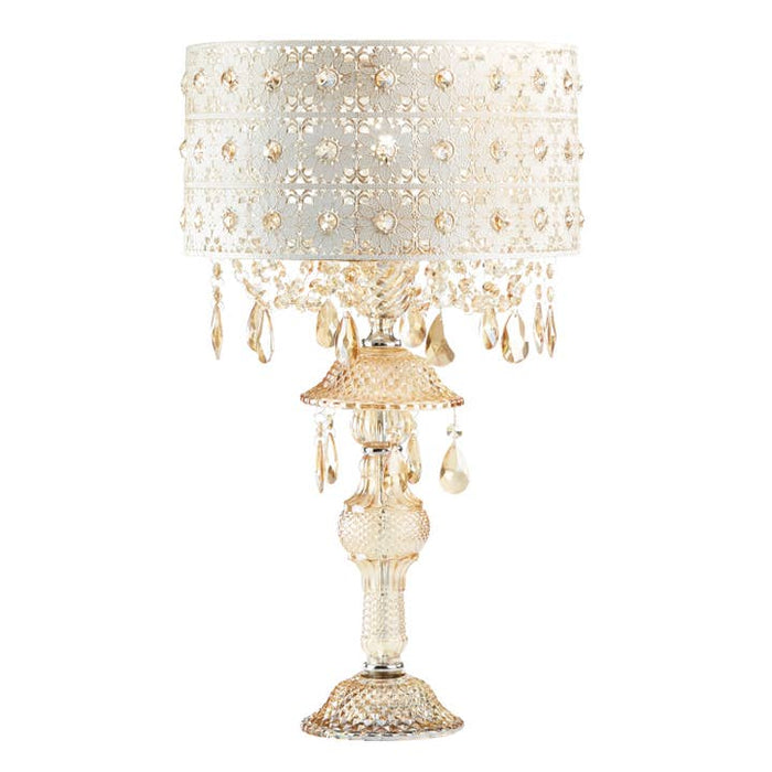 Champagne Jeweled Table Lamp – front view