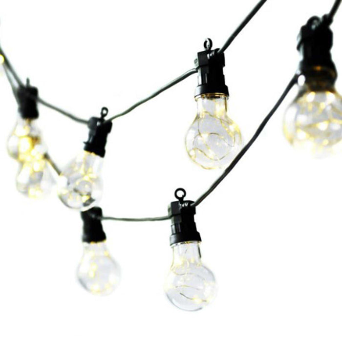 Classic Festoon 20 Bulbs outdoor string lights with warm glow and UK plug, ideal for gardens and patios