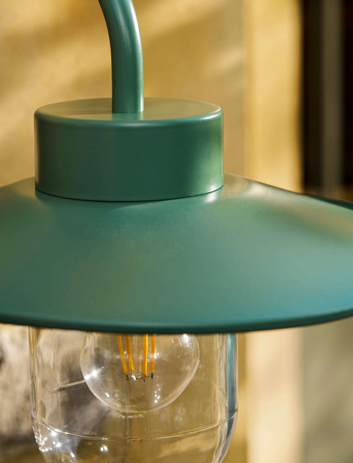 Close-up of shade of Classic Steel Swan Neck Light