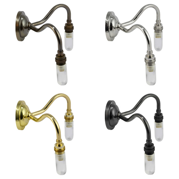 Cranbrook Collection IP44 bathroom wall light fitting with LED G9 bulb compatibility and elegant glass shades
