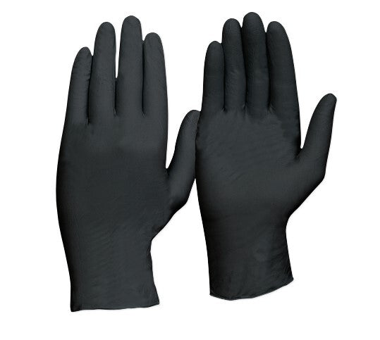 Disposable Nitrile Powder Free, Heavy Duty Gloves - Black [Size: Medium] (Pack of 1)