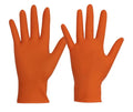 Disposable Nitrile Powder Free, Heavy Duty Gloves - Orange [Size: Small] (Pack of 1)