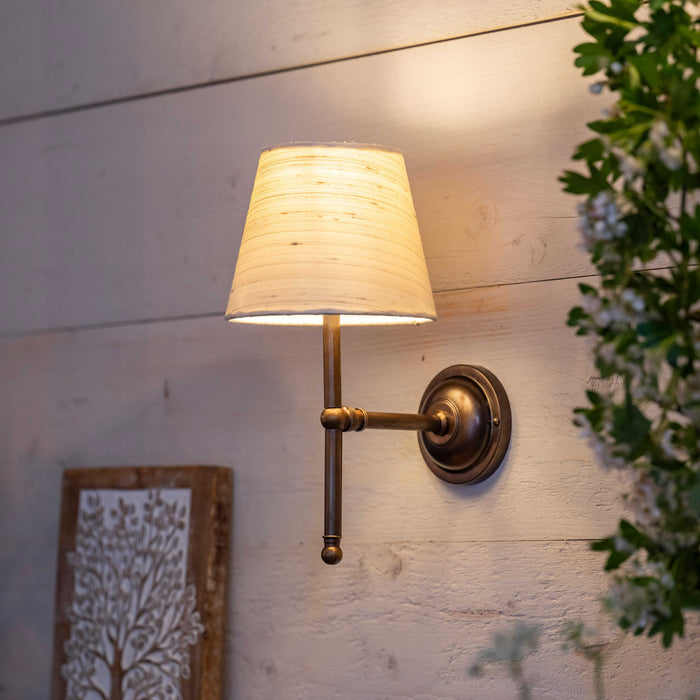 Finberry fabric shade Lupin wall light with elegant fabric shade in a cozy interior setting