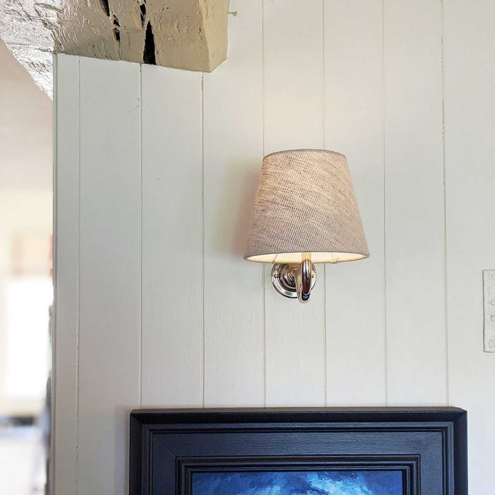 Finberry natural linen fabric shade wall light emitting soft warm glow
