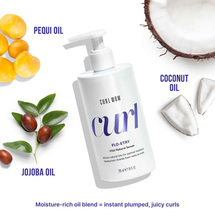 Moisture-rich oil blend = instant plumped, juicy curls. Pequi oil, coconut oil, & jojoba oil.