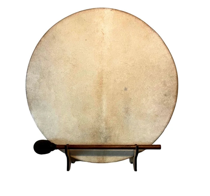 Gaia Ritual Drum with Display Stand – front view