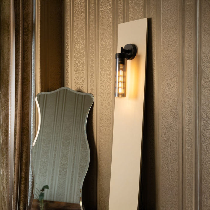 GEORGIA GLASS RIBBED WALL LIGHT