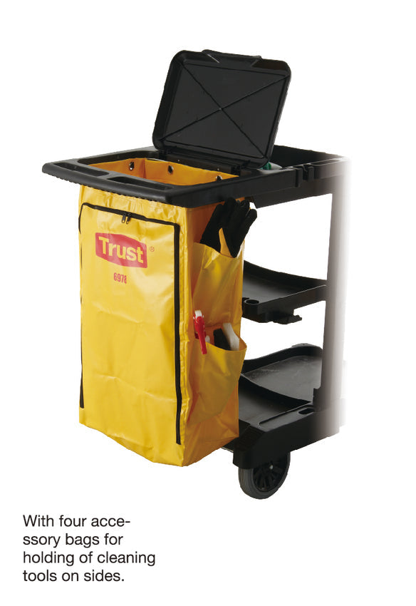 Grandmaid Commercial Hospitality Trolley Cleaning Cart - Black