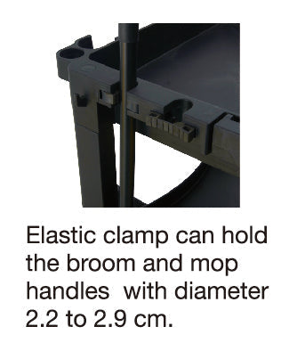Grandmaid Commercial Hospitality Trolley Cleaning Cart - Black