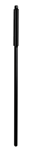 ground stake for planter pole is black powder coated metal