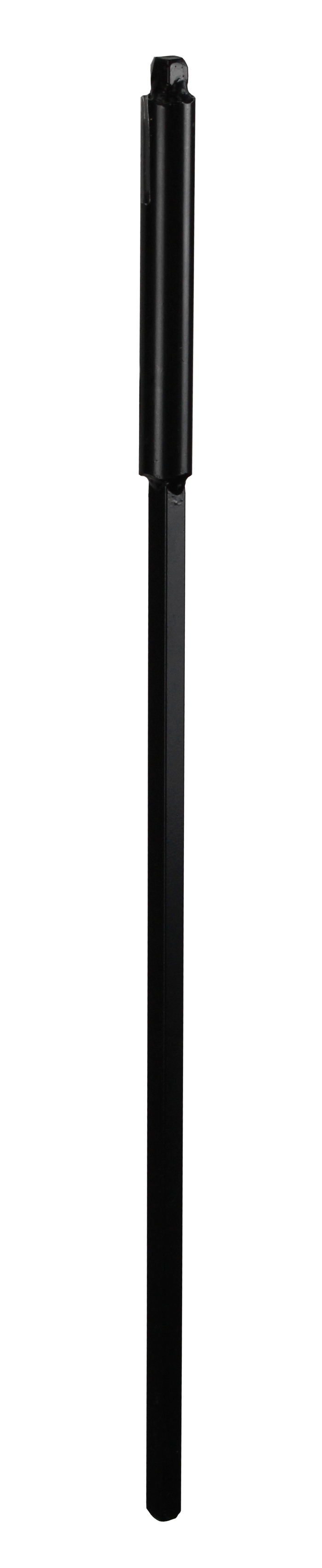 ground stake for planter pole is black powder coated metal
