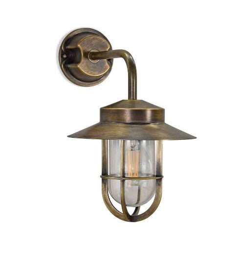 Hanwell Outdoor Wall Light vintage brass outdoor wall lamp with IP65 rating for garden and patio lighting