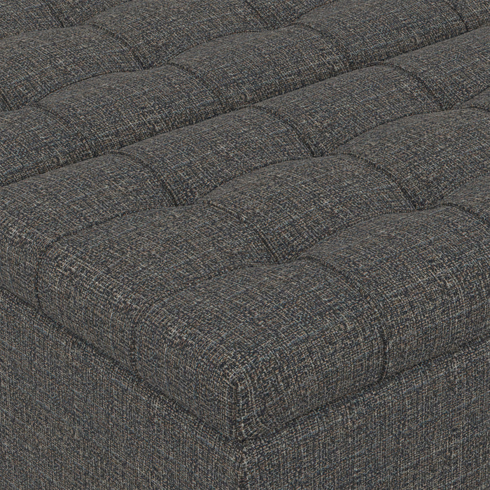 Ebony Tweed Style Fabric | Harrison Small Square Coffee Table Storage Ottoman