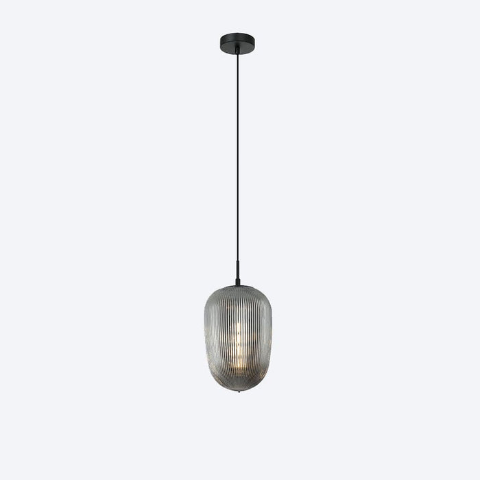 HUDSON RIBBED GLASS PENDANT SMOKE