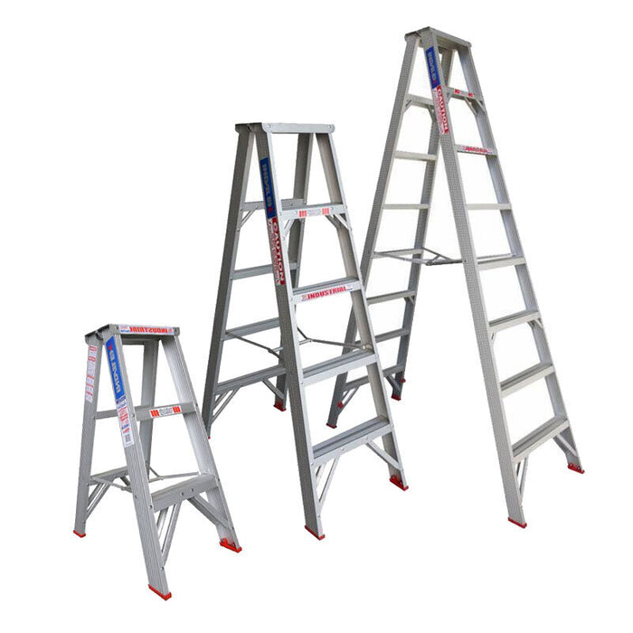 Indalex Double Sided Aluminium Step Ladder - 150kg to 135kg Rated